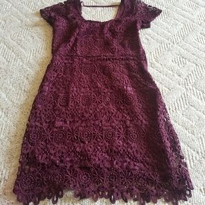 Maroon Hollister lace dress small NWOT